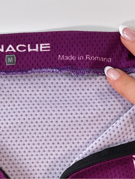 Panache Women Bike Cycling Jersey Purple Mesh 3 Pocket Full Zip Size M - Picture 7 of 12